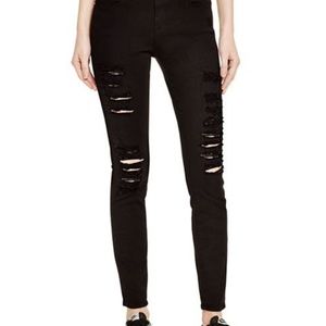 FRAME Le Skinny denim ripped black